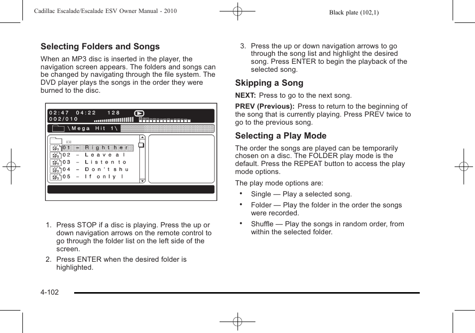 Cadillac 2010 Escalade User Manual | Page 294 / 620