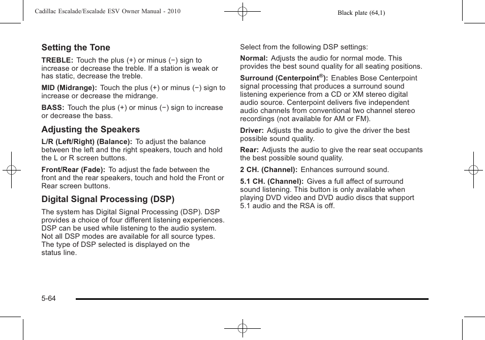 Cadillac 2010 Escalade User Manual | Page 366 / 620