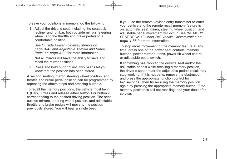 Cadillac 2010 Escalade User Manual | Page 39 / 620