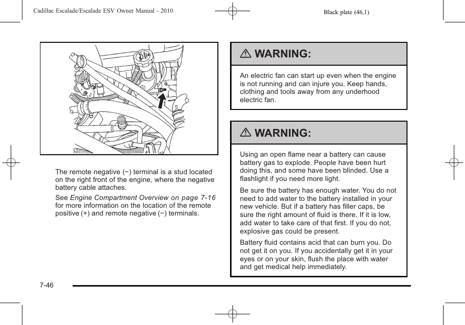 Warning | Cadillac 2010 Escalade User Manual | Page 494 / 620