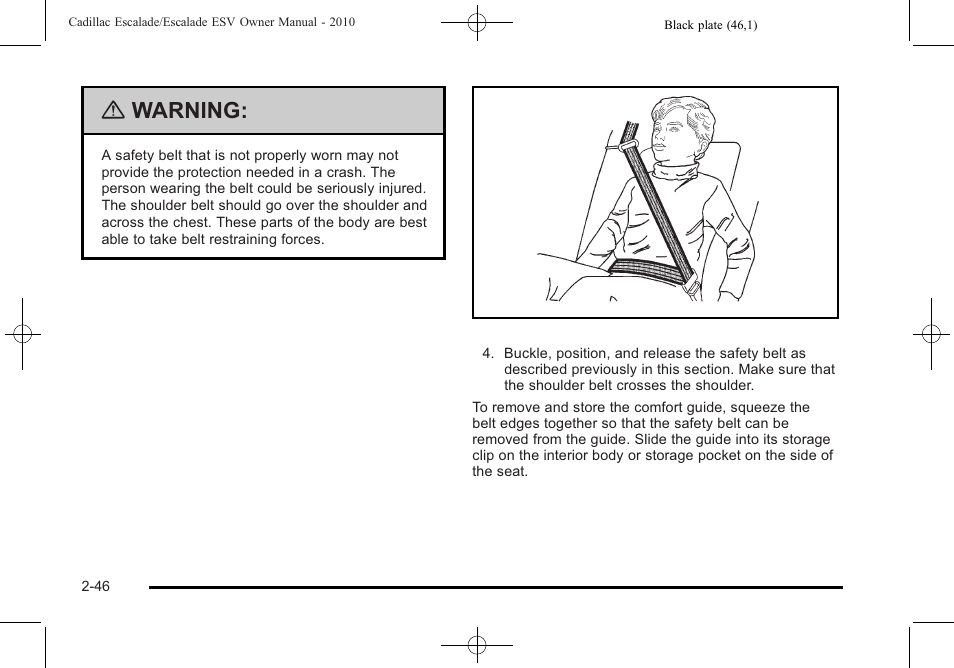 Warning | Cadillac 2010 Escalade User Manual | Page 78 / 620