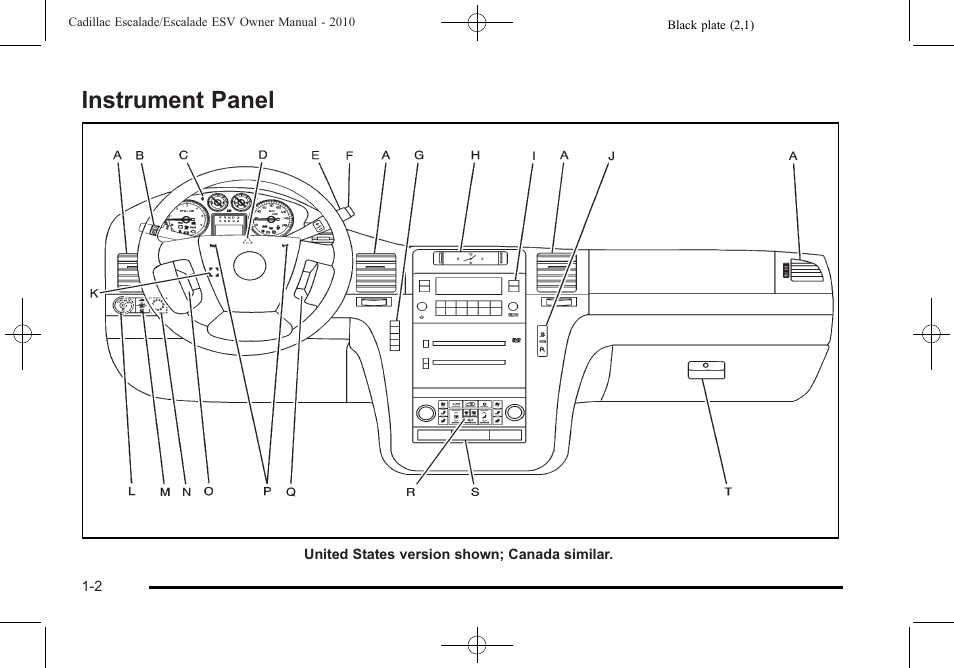 Instrument panel, Instrument panel -2 | Cadillac 2010 Escalade User Manual | Page 8 / 620