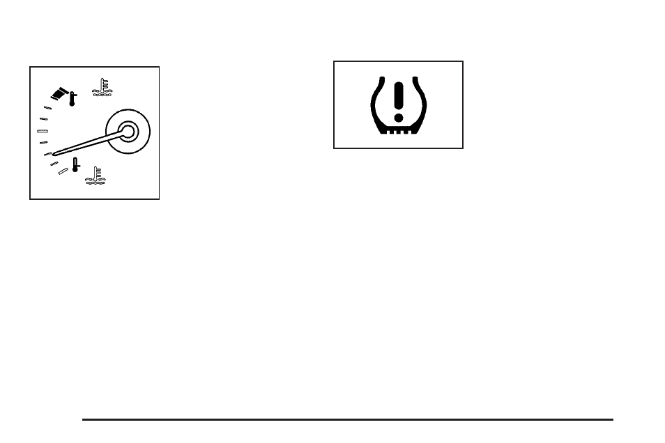 Engine coolant temperature gage, Tire pressure light | Cadillac 2010 DTS User Manual | Page 222 / 480