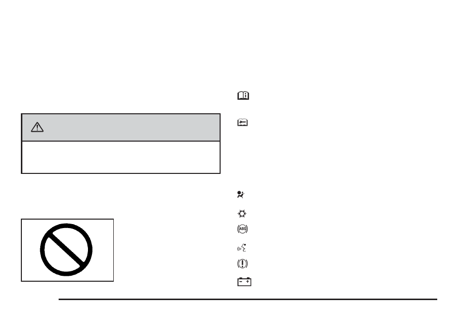 Warning, Safety warnings and symbols, Vehicle symbols | Cadillac 2010 DTS User Manual | Page 4 / 480