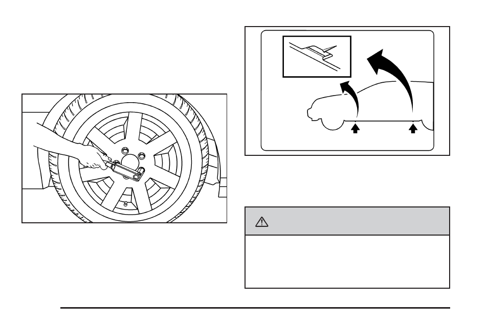 Removing the flat tire and installing, The spare tire -80, Caution | Cadillac 2008 SRX User Manual | Page 364 / 448