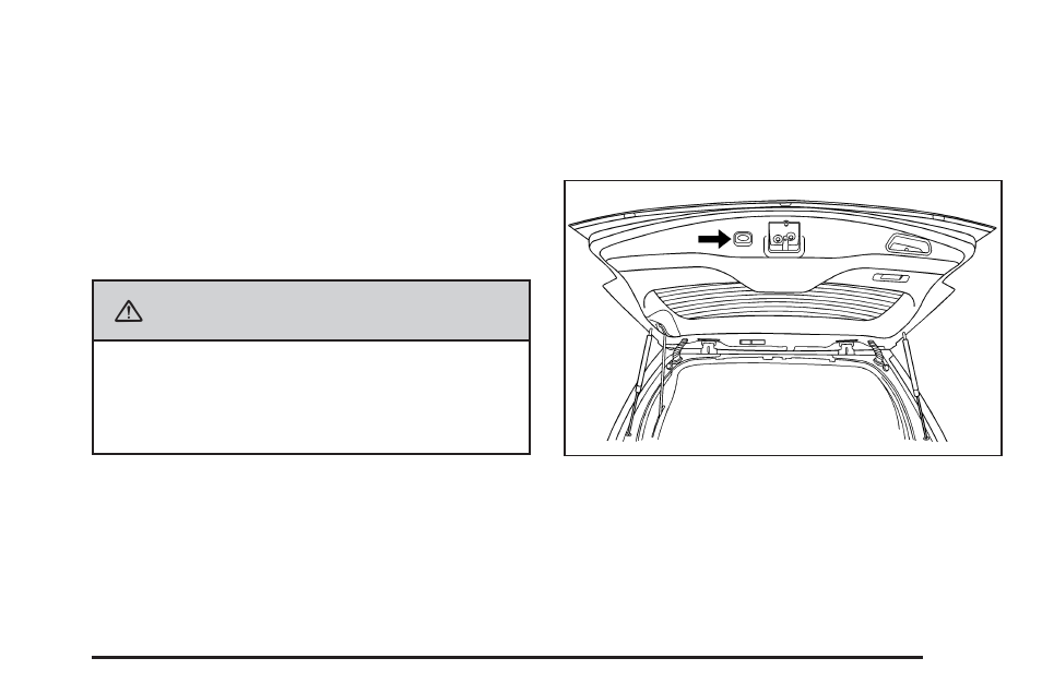 Power liftgate, Power liftgate -13, Caution | Cadillac 2008 SRX User Manual | Page 91 / 448