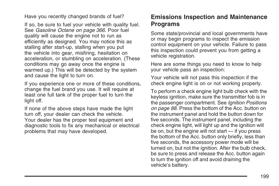 Emissions inspection and maintenance programs | Cadillac 2007 XLR User Manual | Page 199 / 512