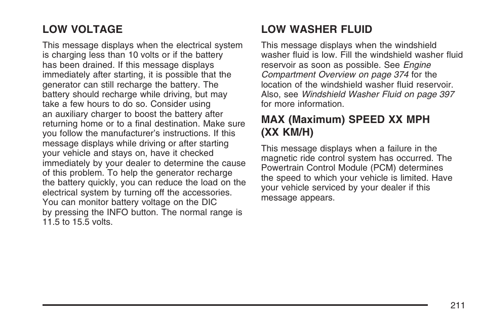 Cadillac 2007 XLR User Manual | Page 211 / 512