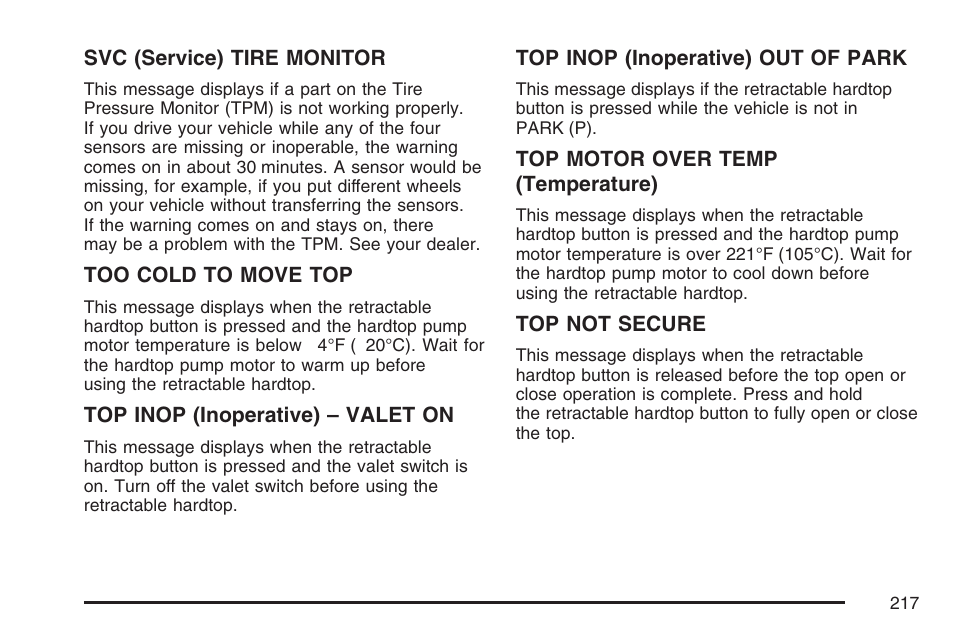 Cadillac 2007 XLR User Manual | Page 217 / 512