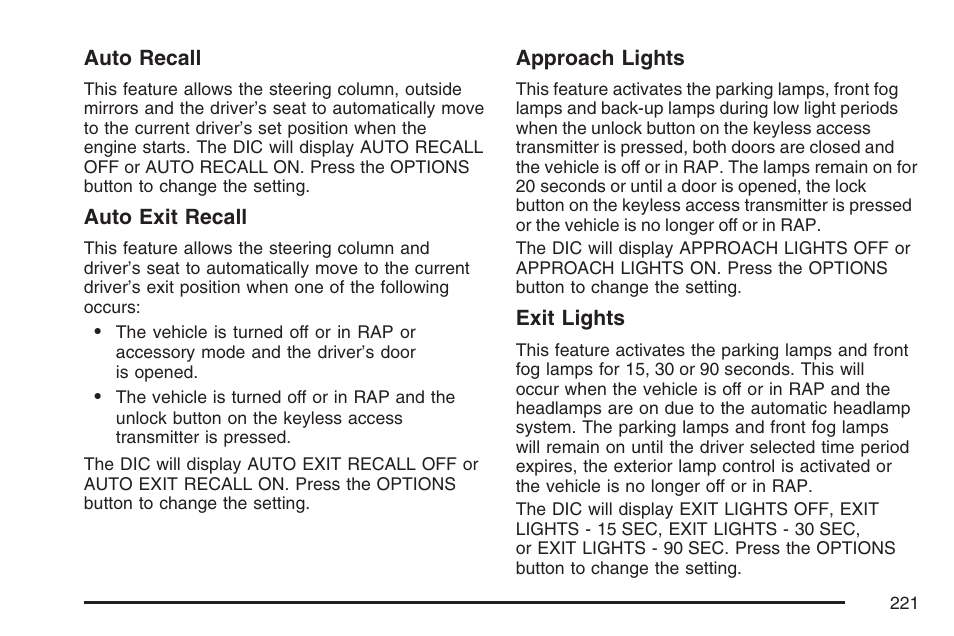 Cadillac 2007 XLR User Manual | Page 221 / 512