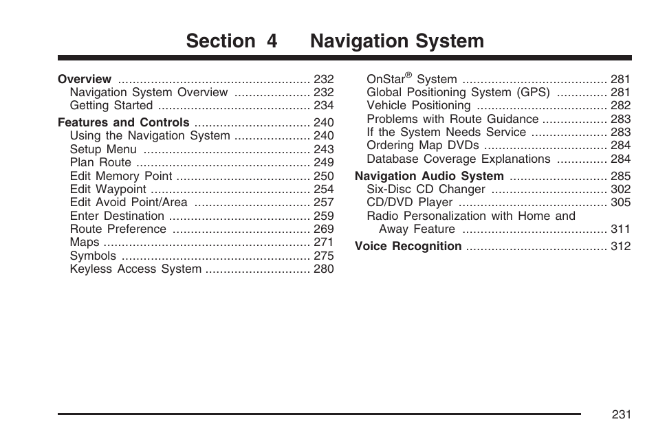 Navigation system | Cadillac 2007 XLR User Manual | Page 231 / 512