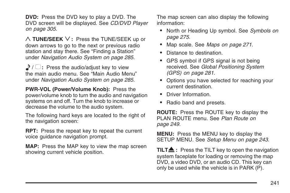 Cadillac 2007 XLR User Manual | Page 241 / 512