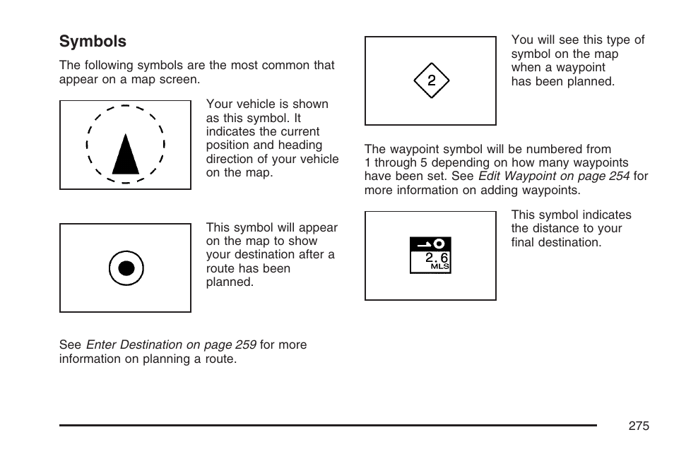 Symbols | Cadillac 2007 XLR User Manual | Page 275 / 512