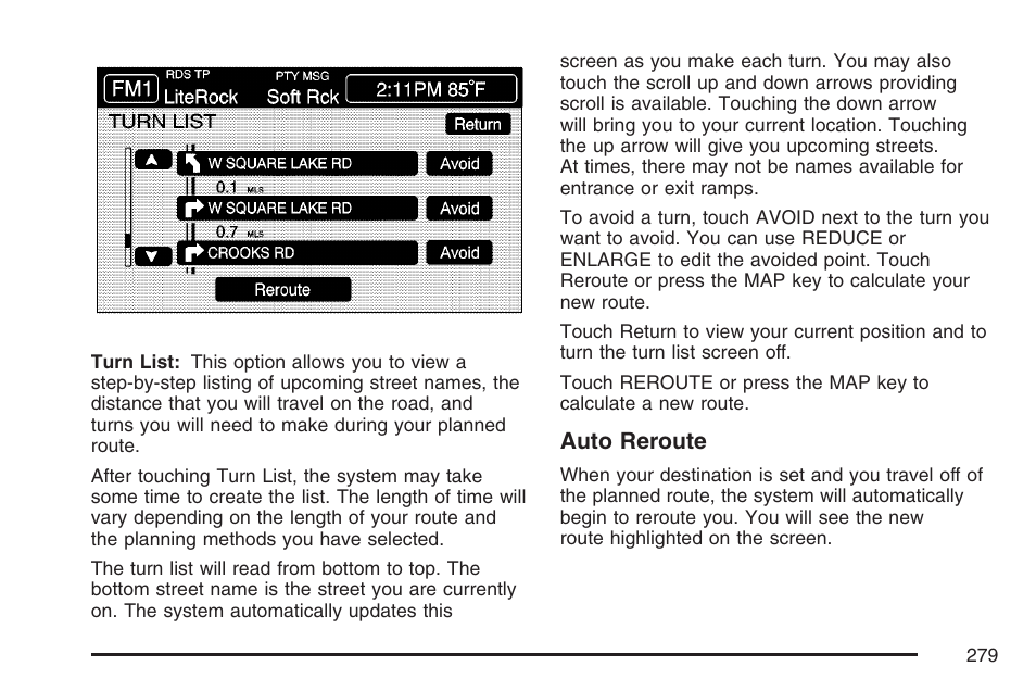 Auto reroute | Cadillac 2007 XLR User Manual | Page 279 / 512