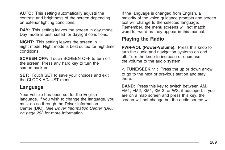 Cadillac 2007 XLR User Manual | Page 289 / 512