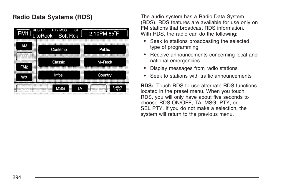 Cadillac 2007 XLR User Manual | Page 294 / 512