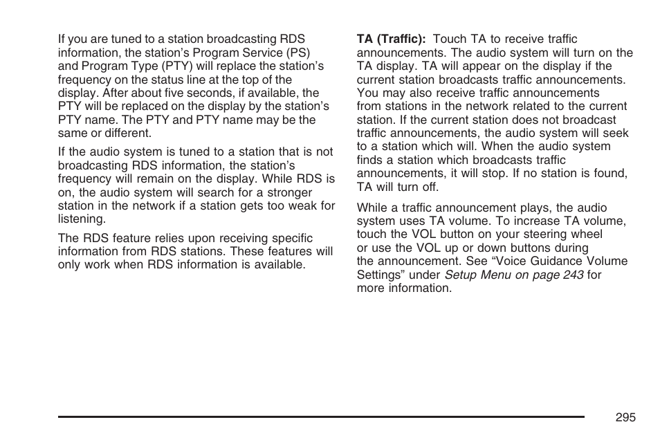 Cadillac 2007 XLR User Manual | Page 295 / 512