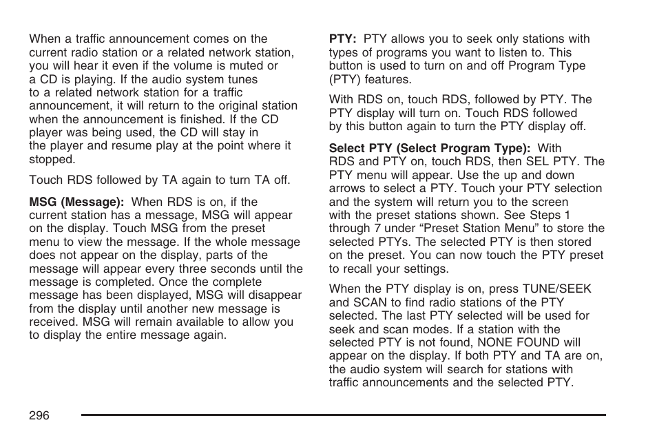 Cadillac 2007 XLR User Manual | Page 296 / 512