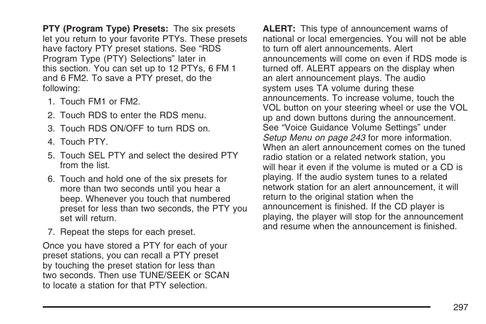 Cadillac 2007 XLR User Manual | Page 297 / 512