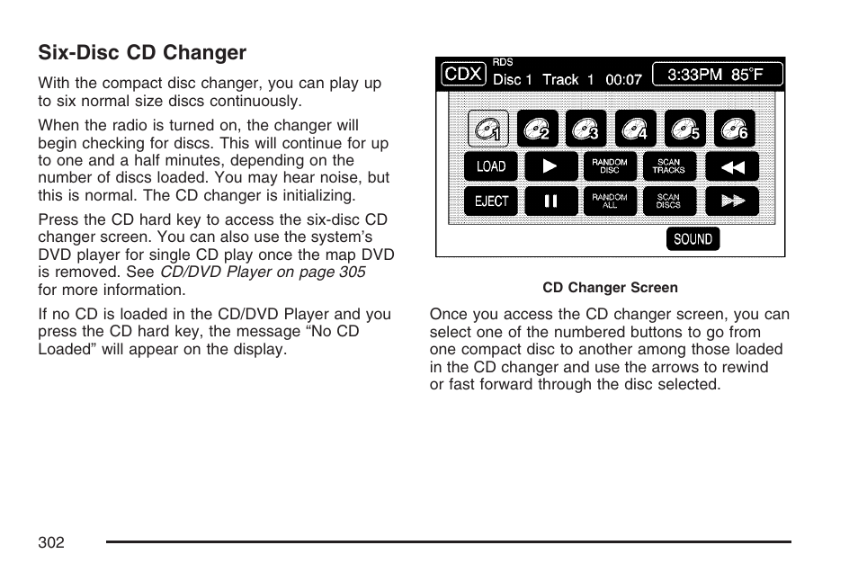 Six-disc cd changer | Cadillac 2007 XLR User Manual | Page 302 / 512