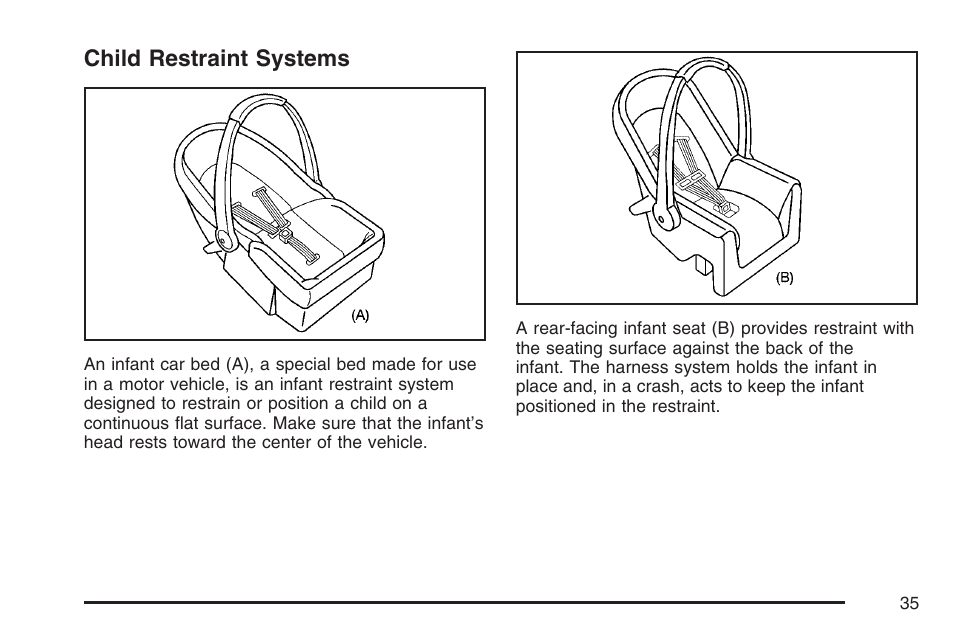 Child restraint systems | Cadillac 2007 XLR User Manual | Page 35 / 512