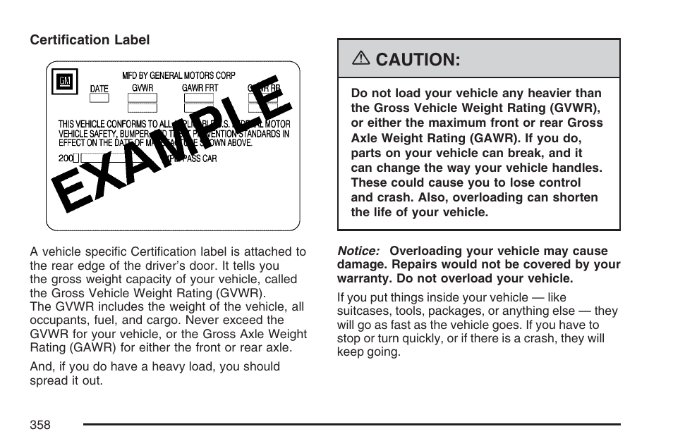 Caution | Cadillac 2007 XLR User Manual | Page 358 / 512