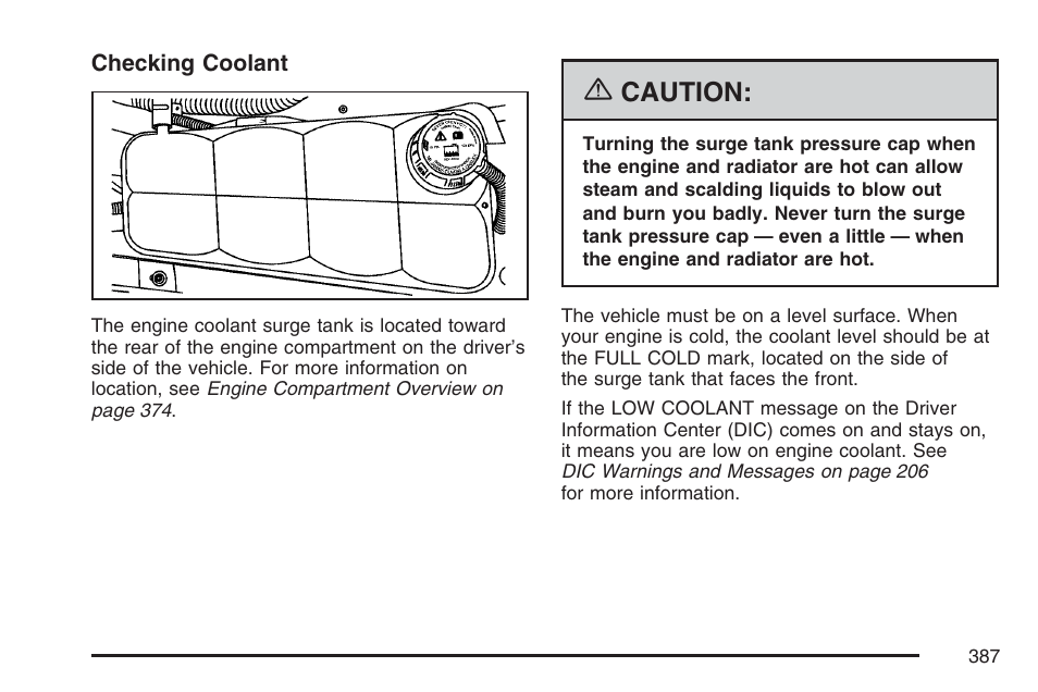 Caution | Cadillac 2007 XLR User Manual | Page 387 / 512