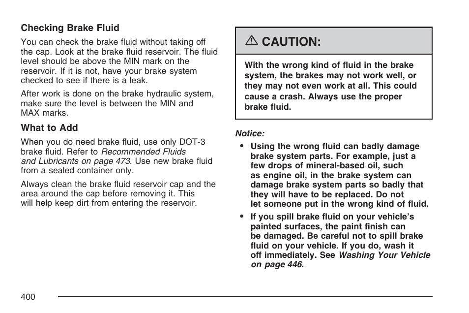 Caution | Cadillac 2007 XLR User Manual | Page 400 / 512