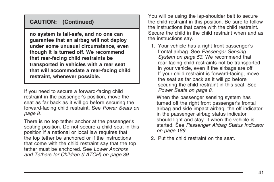 Cadillac 2007 XLR User Manual | Page 41 / 512