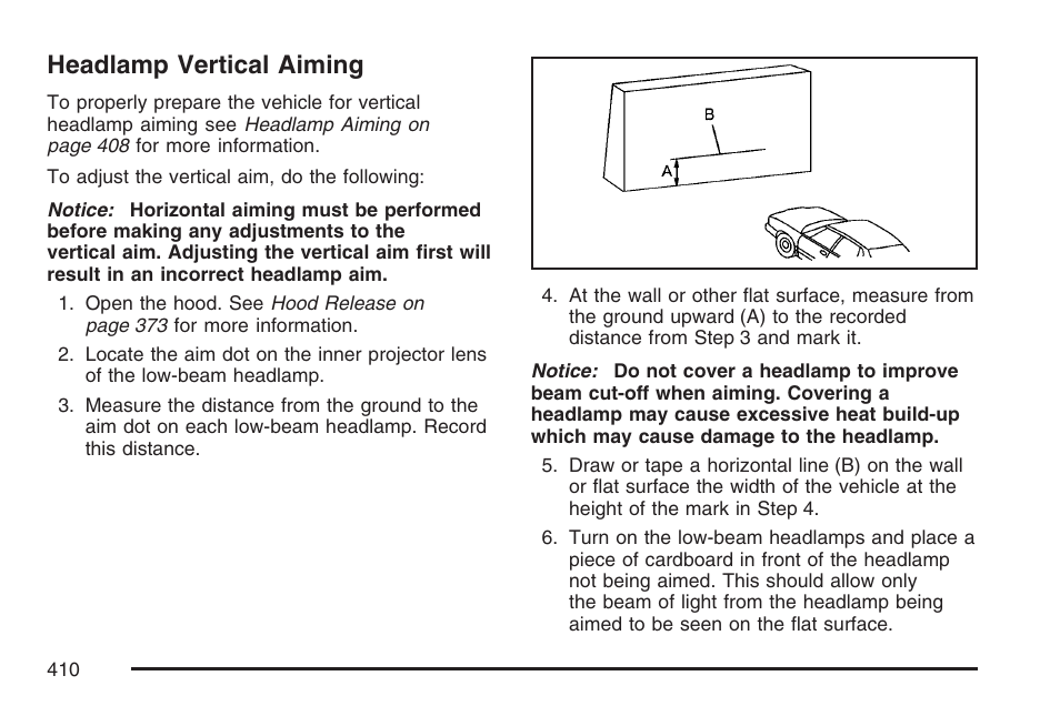 Headlamp vertical aiming | Cadillac 2007 XLR User Manual | Page 410 / 512