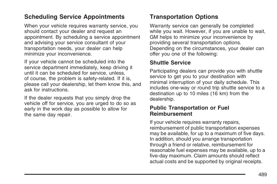 Cadillac 2007 XLR User Manual | Page 489 / 512