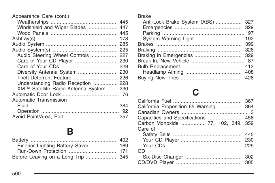 Cadillac 2007 XLR User Manual | Page 500 / 512