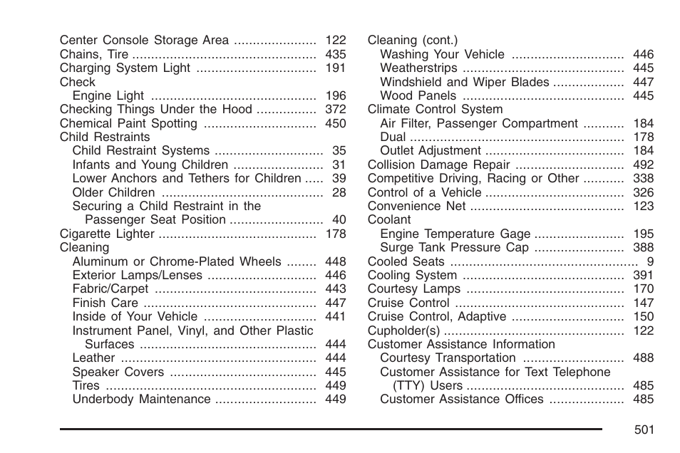 Cadillac 2007 XLR User Manual | Page 501 / 512