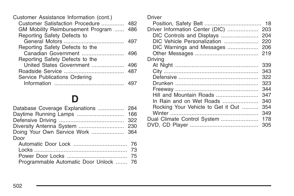 Cadillac 2007 XLR User Manual | Page 502 / 512