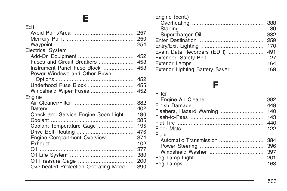 Cadillac 2007 XLR User Manual | Page 503 / 512