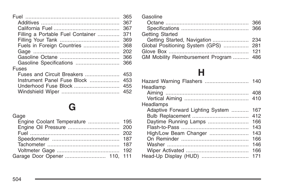 Cadillac 2007 XLR User Manual | Page 504 / 512