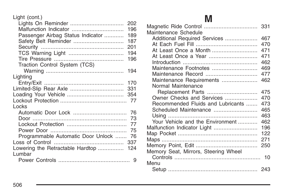 Cadillac 2007 XLR User Manual | Page 506 / 512