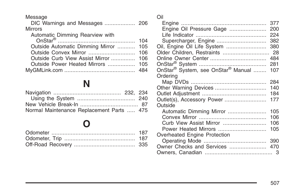 Cadillac 2007 XLR User Manual | Page 507 / 512