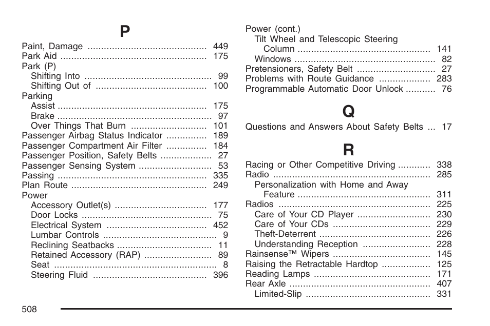 Cadillac 2007 XLR User Manual | Page 508 / 512