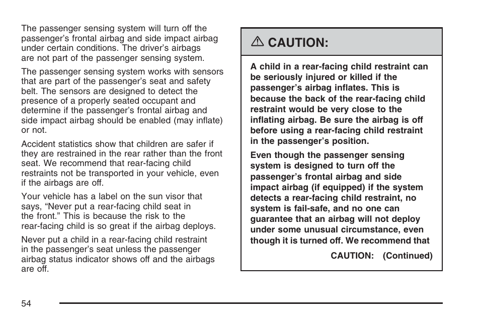 Caution | Cadillac 2007 XLR User Manual | Page 54 / 512