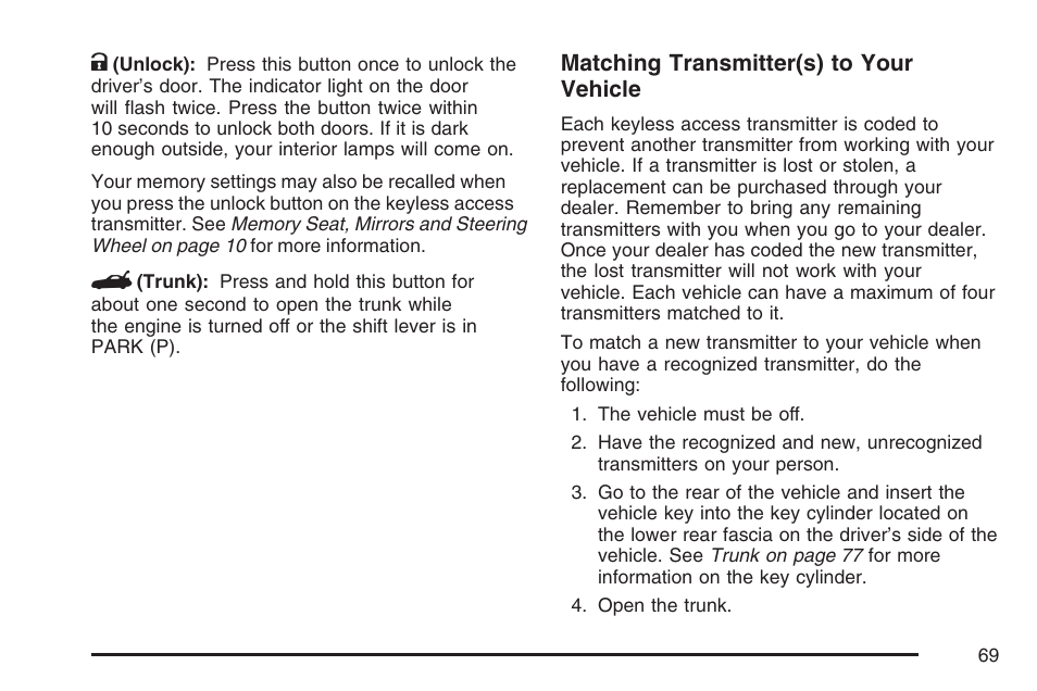 Cadillac 2007 XLR User Manual | Page 69 / 512