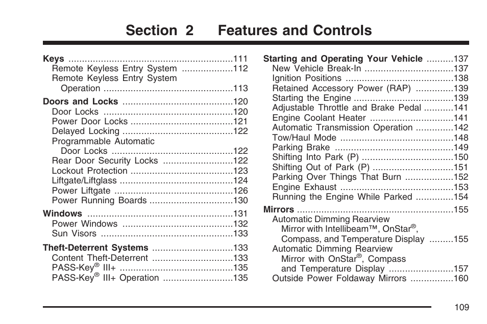 Features and controls | Cadillac 2007 Escalade User Manual | Page 109 / 570