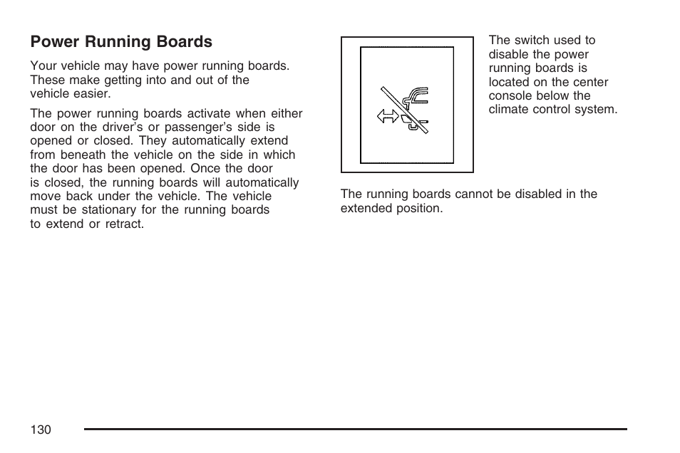 Power running boards | Cadillac 2007 Escalade User Manual | Page 130 / 570