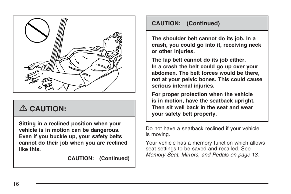 Caution | Cadillac 2007 Escalade User Manual | Page 16 / 570