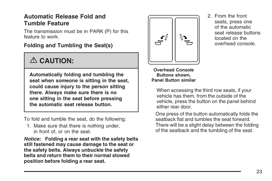 Caution | Cadillac 2007 Escalade User Manual | Page 23 / 570