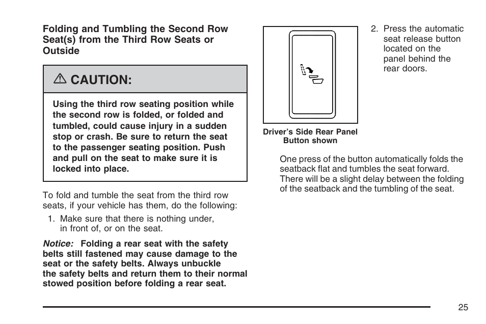 Caution | Cadillac 2007 Escalade User Manual | Page 25 / 570