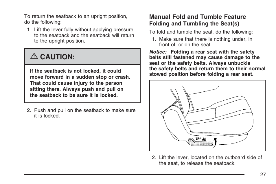Caution | Cadillac 2007 Escalade User Manual | Page 27 / 570