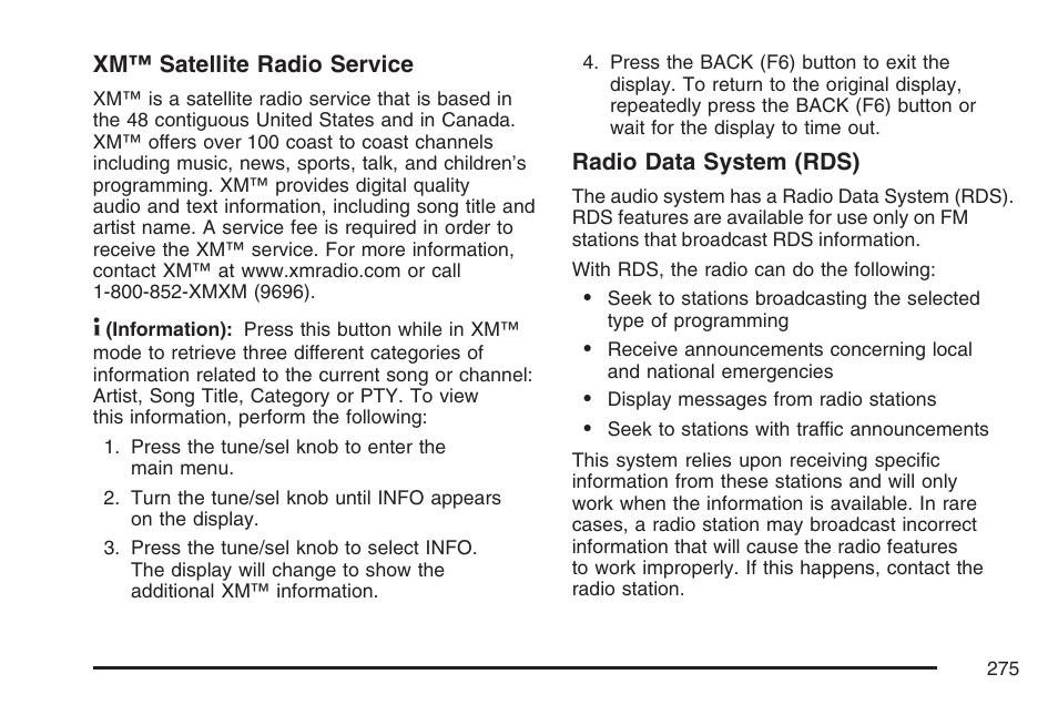 Cadillac 2007 Escalade User Manual | Page 275 / 570