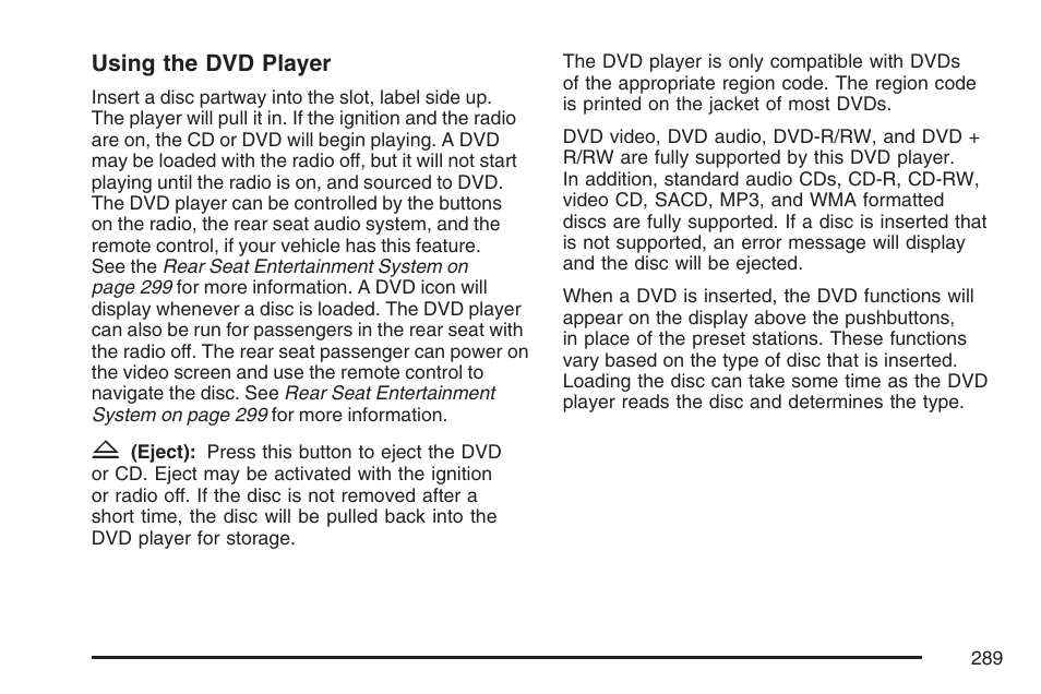 Cadillac 2007 Escalade User Manual | Page 289 / 570