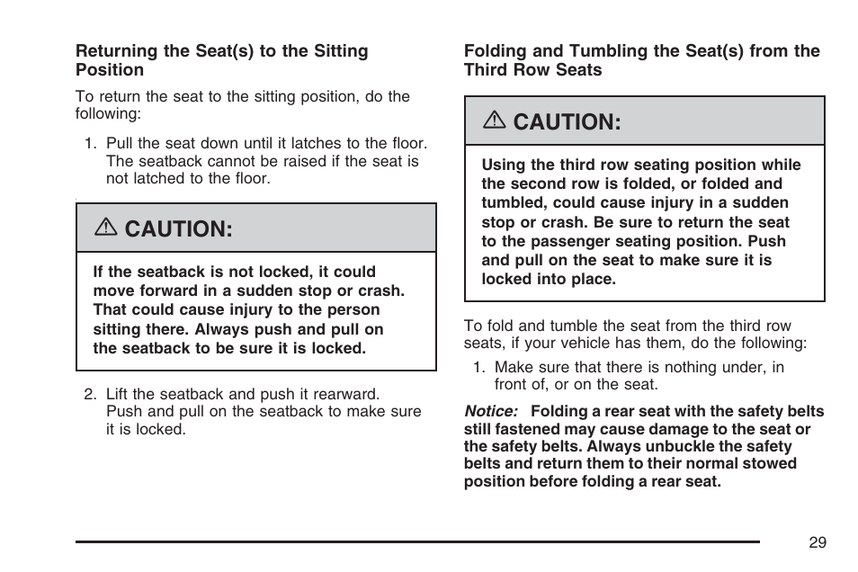 Caution | Cadillac 2007 Escalade User Manual | Page 29 / 570